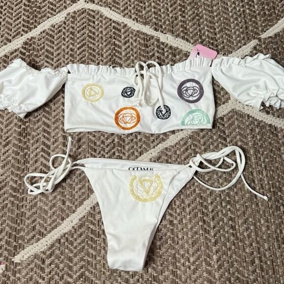 Oceanus x Cinta off the shoulder Bikini set sz M - Picture 1 of 8